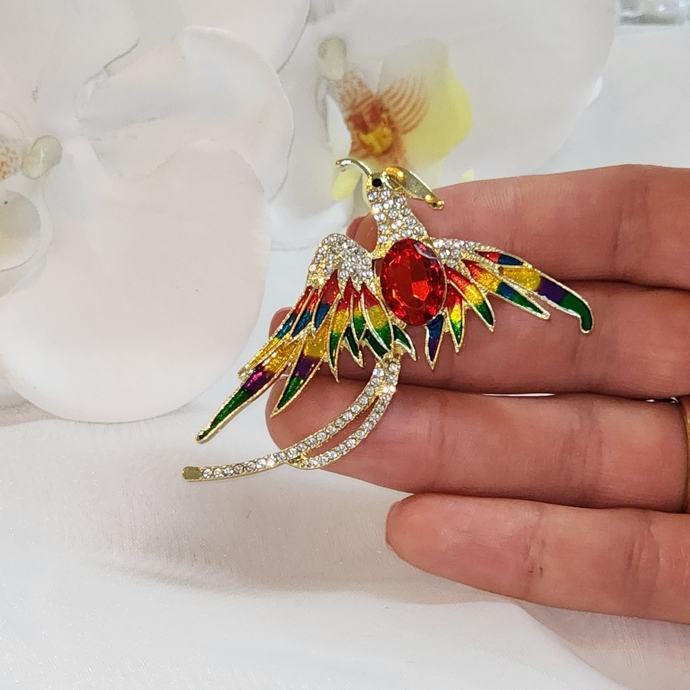 Multicolor Phoenix Brooch - Picture 3 of 5